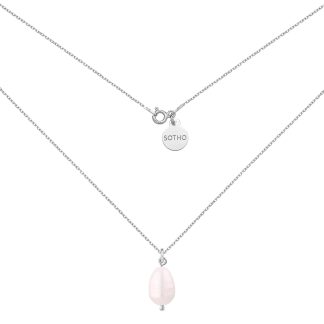 Srebrny naszyjnik z naturalną perłą : Długość - 70 cm