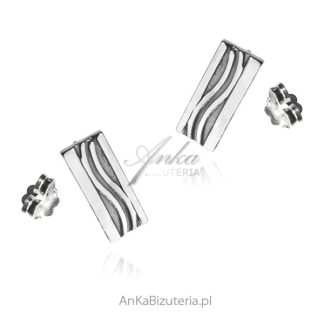 Kolczyki srebrne  oksydowane  - la foce