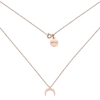 Naszyjnik z księżycem z różowego złota : Długość - 38 cm