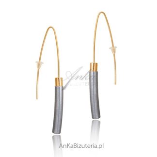 Kolczyki srebrne i pozłacane  " długie pałeczki "