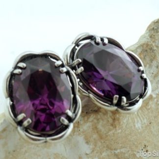 AMETYST - srebrne spinki do koszuli z ametystem