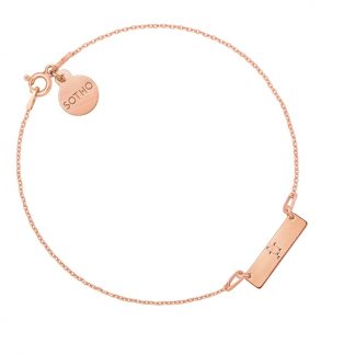 Bransoletka z matowego różowego złota z konstelacją Wagi