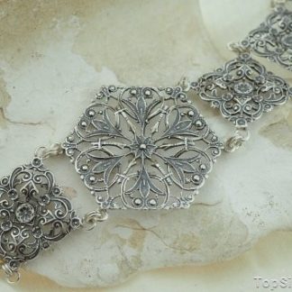 AWINION - srebrna ażurowa brasnoleta