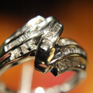 Pierścionek złoty 10k diamenty r 14 certyfikat