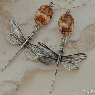 WAŻKI - srebrne kolczyki z topazem złocistym