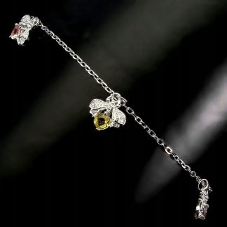 Bransoletka delikatna naturalne turmaliny pszczoła