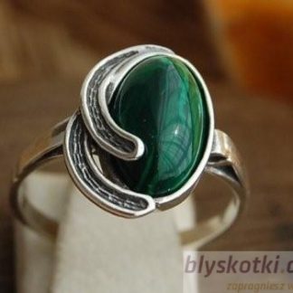 OSUNA - srebrny pierścionek z malachitem