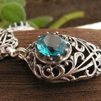 SIDE - srebrna bransoletka z akwamarynem