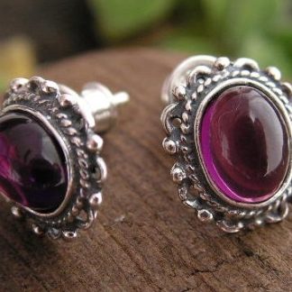 EMESTA - srebrne kolczyki z ametystem