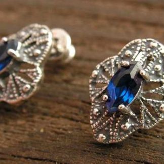 BRESCA - srebrne kolczyki z szafirem