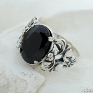 ABERTIS - srebrny pierścień z onyksem