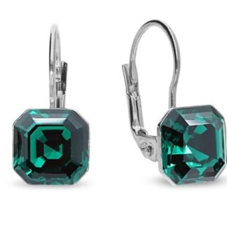 Kolczyki srebrne empire cristals w kolorze emerald