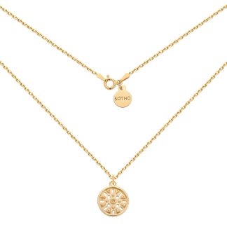 Złoty naszyjnik z medalionem : Długość - 40 cm