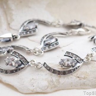MAURA - srebrny bransoletka z cyrkoniami CRYSTAL