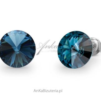 Kolczyki srebrne swarovski candy studs w kolorze montana.