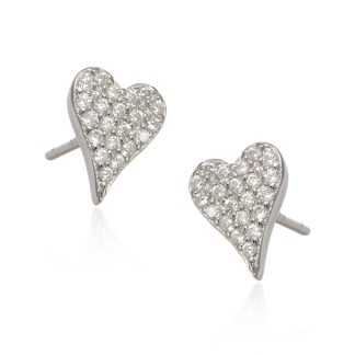 Kolczyki srebrne serca z mikrocyrkoniamii