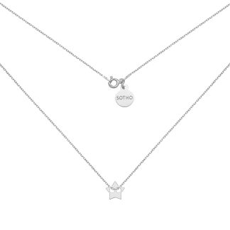 Srebrny naszyjnik z gwiazdką : Długość - 45 cm