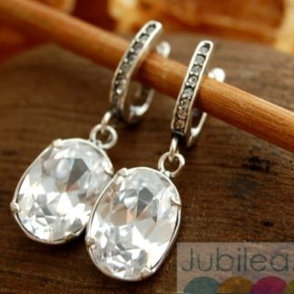SALZBURG - srebrne kolczyki z kryształem Swarovskiego