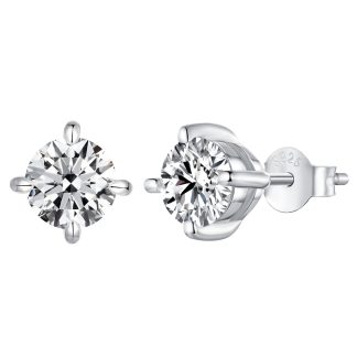 Srebrne kolczyki sztyfty Moissanity 6,5x6,5mm 1,0ct srebro 925 rozmiar L
