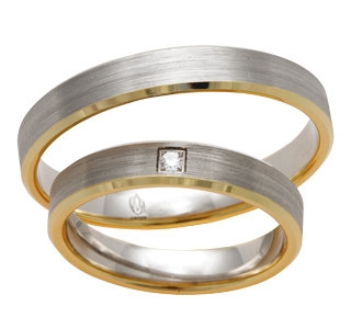 Obrączka z żółtego i białego złota palladowego ŁS-07ZB-k