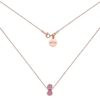 Naszyjnik z różowego złota z kryształowym ciężarkiem SWAROVSKI® CRYSTAL