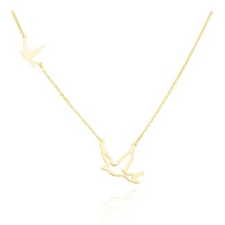 Naszyjnik srebrny pozłacany z jaskółką