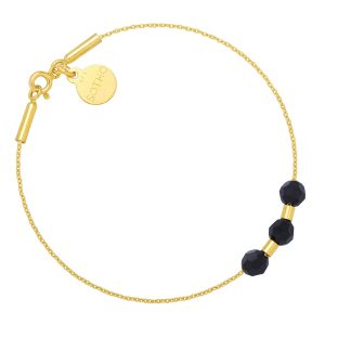 Złota bransoletka z czarnymi kryształami SWAROVSKI® CRYSTAL