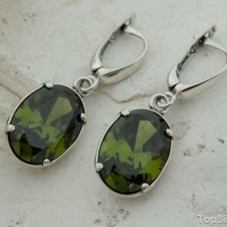 VERONA - srebrne kolczyki z oliwinem