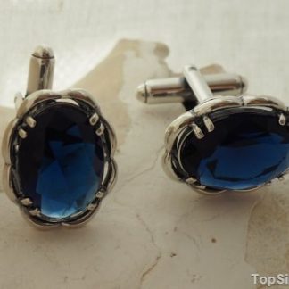 SZAFIR - srebrne spinki do koszuli mankietówki