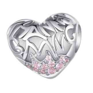 Serce dla ukochanej srebrny charms koralik beads