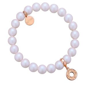 Bransoletka z kremowych opalizujących pereł SWAROVSKI® CRYSTAL ze złotą rozetką
