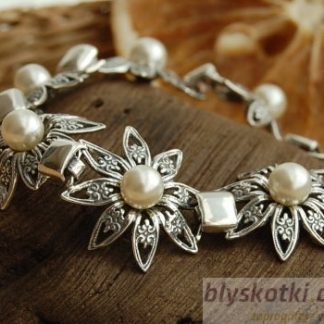 MADONA - srebrna bransoletka z perłami