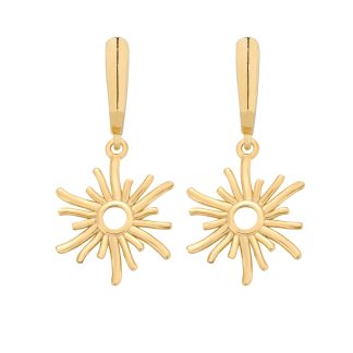 Złote kolczyki ze słoneczkami