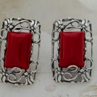 IRINA - srebrne kolczyki z koralem