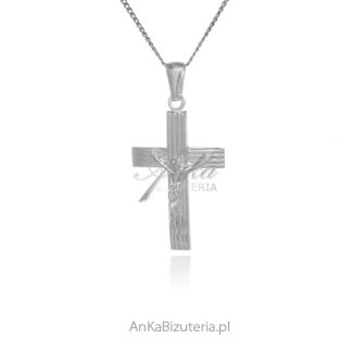 Krzyżyk srebrny  z wizerunkiem jezusa