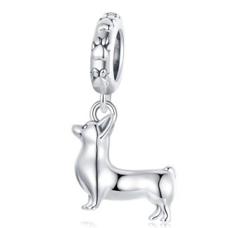Piesek srebrny charms zawieszka beads srebro 925