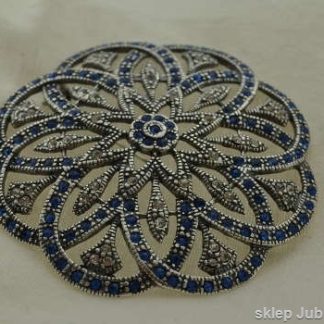 BALERINA 2 - srebrna brosza z szafirami