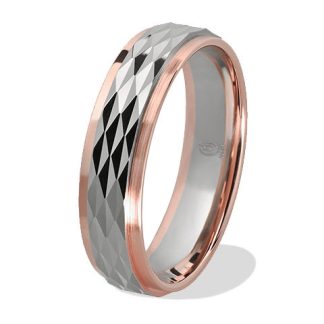 Obrączka z czerwonego i białego złota palladowego ŁN-31CB-light-k