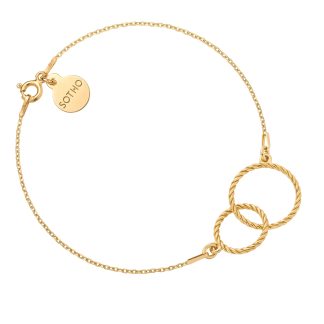 Złota bransoletka z dwoma obręczami