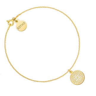 Złota bransoletka z ażurową rozetką