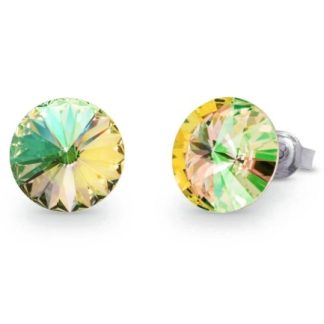Kolczyki srebrne pr. 925 swarovski candy studs w kolorze luminous green.