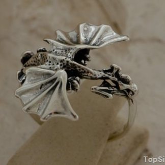 DRAGON - srebrny pierścionek smok