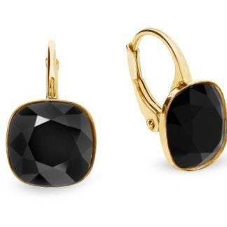 Kolczyki barete gold crystals w kolorze jet - czarne