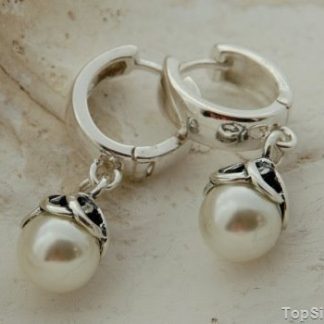 AMIGA - srebrne kolczyki z perłą