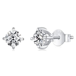 Srebrne kolczyki sztyfty Moissanity 5x5mm 0,5ct srebro 925 rozmiar M