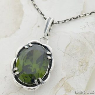 OLIVINE - wisiorek srebrny z oliwinem