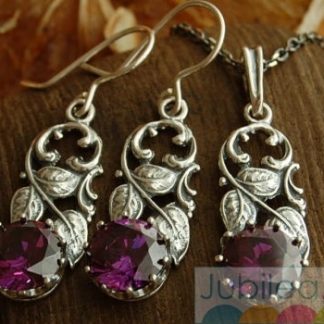 KIMBA - srebrny komplet z ametystem