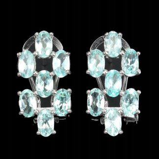 Srebrne 925 delikatne kolczyki apatyty neon blue 5