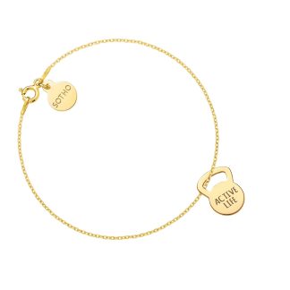 Złota bransoletka kettlebell ACTIVE LIFE