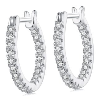 Srebrne kolczyki kryształowe koła zatrzaski srebro 925 rozmiar S